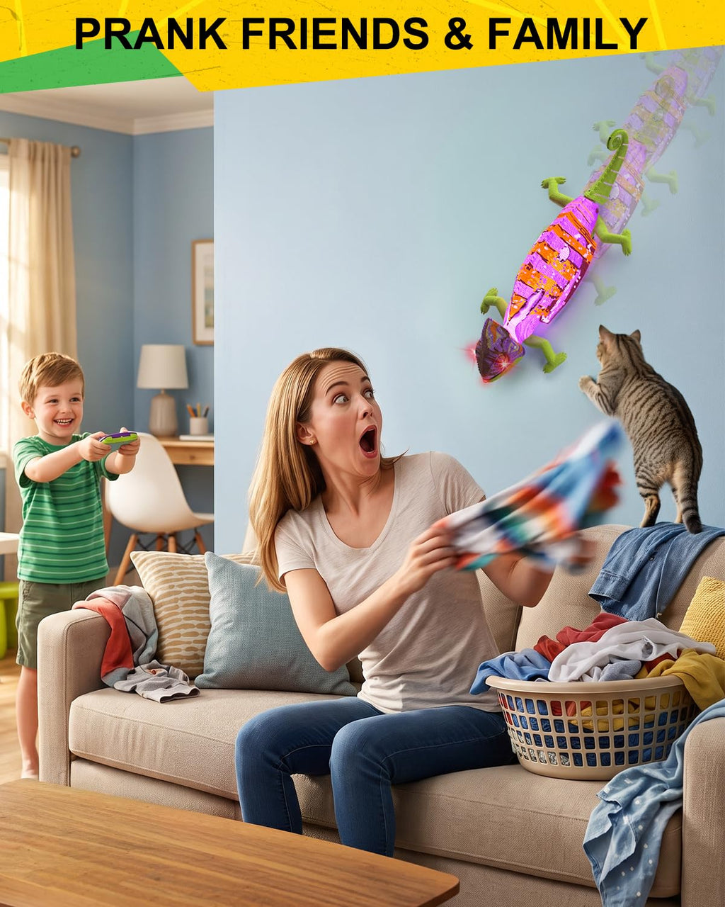 RC Wall Climbing Gecko, Remote Control Lizard Toys with Glowing LED Body