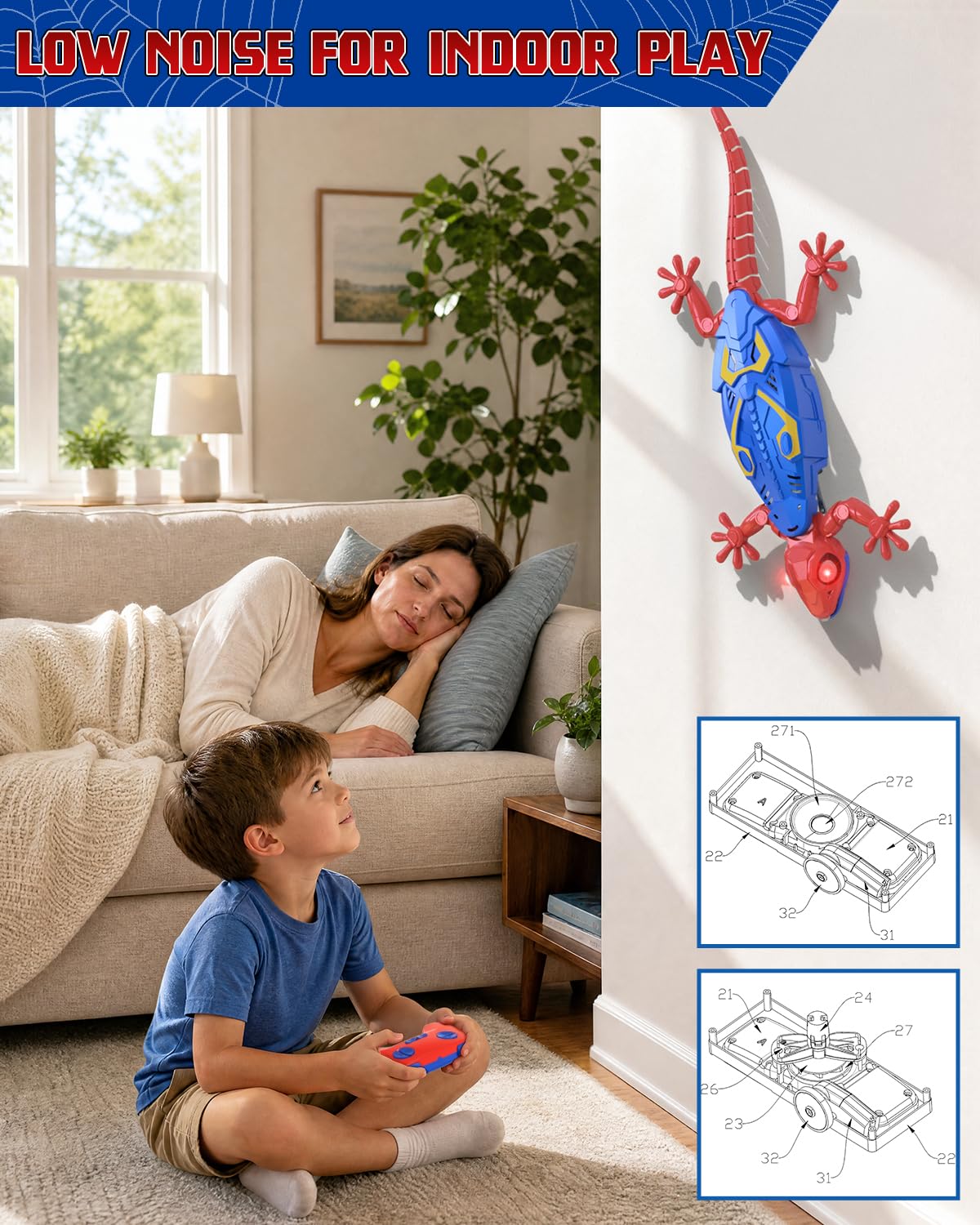 Wall Climbing Gecko Boy Toy Birthday Gift 3 4 5 6 7 8 9 10 11 12+ Year Old
